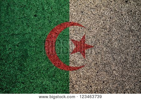algerie flag with a vintage effect in the background