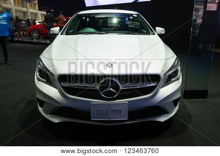 NONTHABURI - MARCH 23: Interior Design of NEW Mercedes Benz CLA 200 urban on display at The 37th Bangkok International Motor show on MARCH 23, 2016 in Nonthaburi, Thailand.