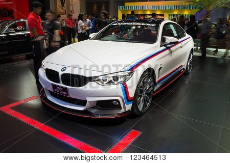 NONTHABURI - MARCH 23: NEW BMW 420d Coupe on display at The 37th Bangkok International Motor show on MARCH 23 2016 in Nonthaburi Thailand.