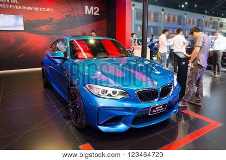 NONTHABURI - MARCH 23: NEW BMW M2 Coupe on display at The 37th Bangkok International Motor show on MARCH 23 2016 in Nonthaburi Thailand.