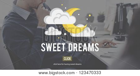 Man Thinking Sweet Dreams Concept