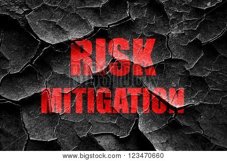 Grunge cracked Risk mitigation sign with some smooth lines and highlights
