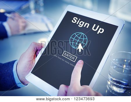 Sign Up Register Join Applicant Enroll Enter Membership Concept