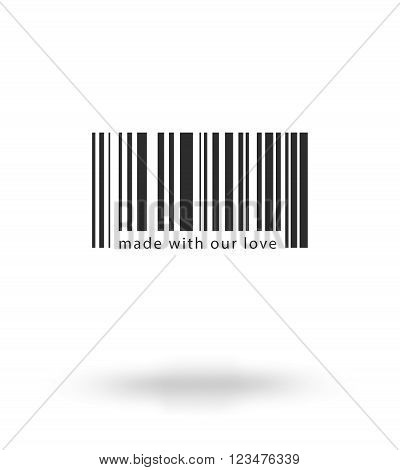 Monochrome silhouette black barcode with text space vector illustration