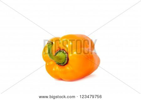 Sweet yellow pepper on white background isolated