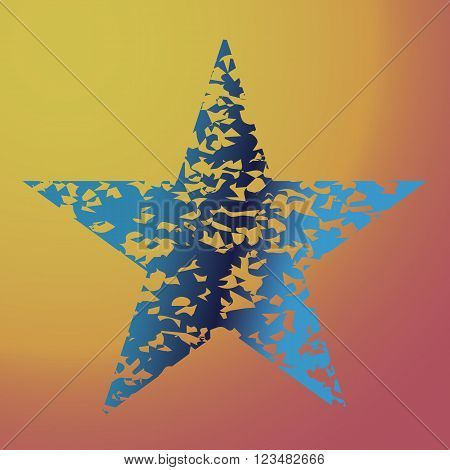grunge star texture, symbol background, vector illustration design element icon