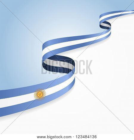 Argentinean flag wavy abstract background. Vector illustration.