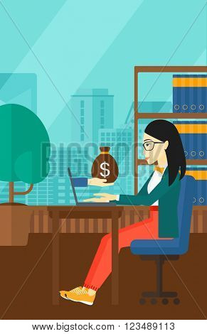 Business woman working in office.