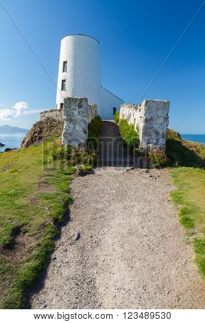 Lighthouse on Llanddwyn Island a peninsula on Anglesey. Newborough Anglesey Wales United Kingdom.
** Note: Visible grain at 100%, best at smaller sizes