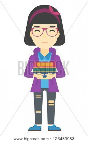 Woman holding folders.