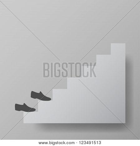 shoes up the stairs, staircase upstairs vector illustration