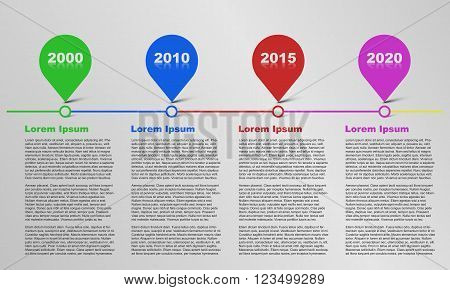 Time line infographic, infographics, bubble infographic, text infographic, timeline infographic with reflection