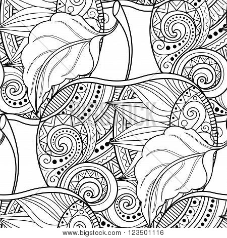 Vector Seamless Monochrome Fruit Pattern