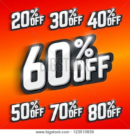 Discount percentage, big sale. Vector illustration.