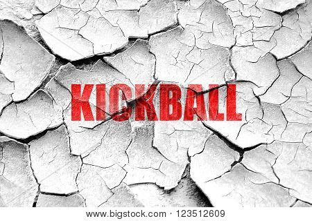 Grunge cracked kickball sign background with some soft smooth lines