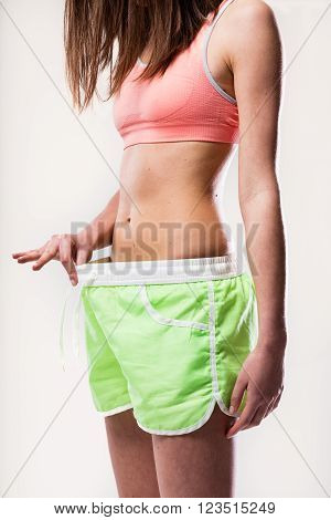 concept of a sex worried girl or woman checking her underwear