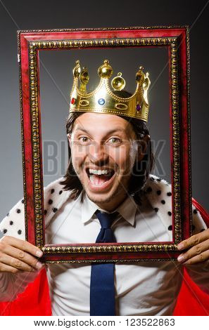 Young king businessman in royal concept