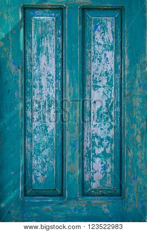 teal, weathered, door panel, rectangles, painted, beveled