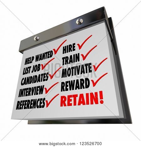 Open Position Job Hire Train Motivate Reward Retain Calendar