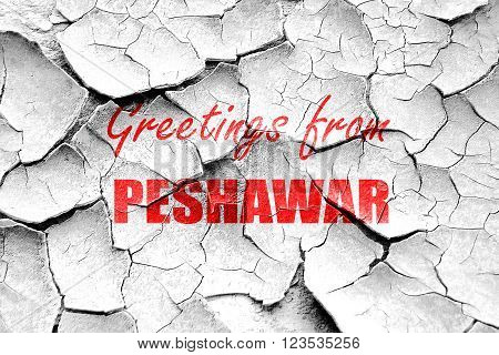 Grunge cracked Greetings from peshawar with some smooth lines