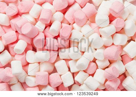 Colorful marshmallows macro texture background