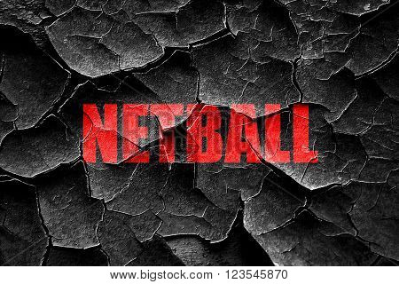 Grunge cracked netball sign background with some soft smooth lines