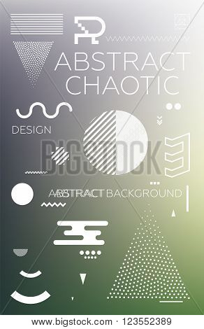 Modern universal chaotic composition of simple geometric shapes, colorful mesh gradation background in material design. It goes well with the text, poster, magazine, decor. In fiolet, green colors
