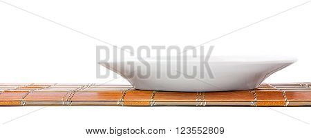 The Symbolic White Dishes On A Bamboo Litter