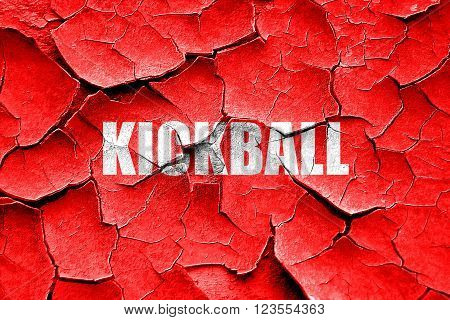 Grunge cracked kickball sign background with some soft smooth lines