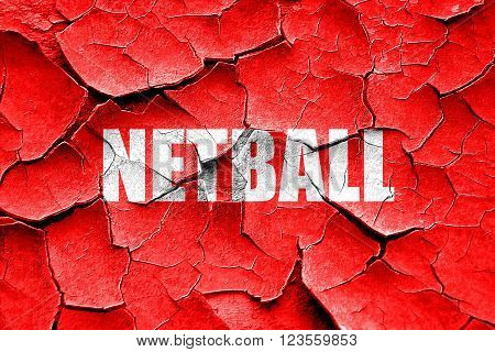 Grunge cracked netball sign background with some soft smooth lines