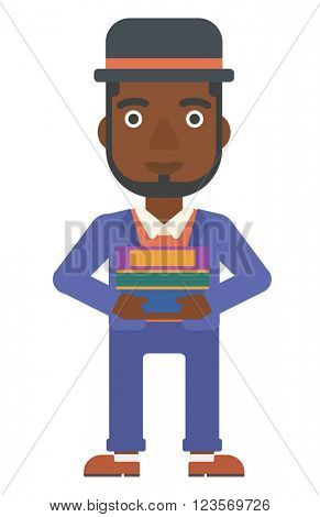Man holding folders.