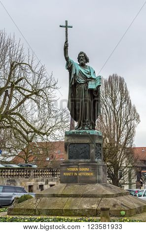 Saint Boniface statue in Fulda Hesse Germany