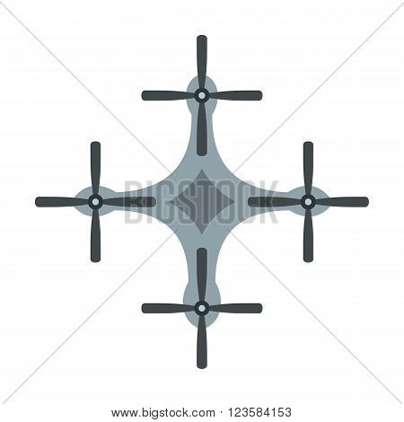 Drone vector icon in flat style white background