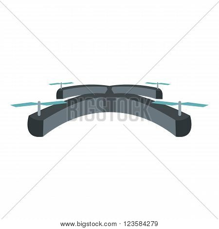 Drone vector icon in flat style white background