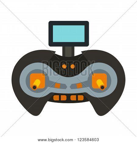 Drone vector icon in flat style white background