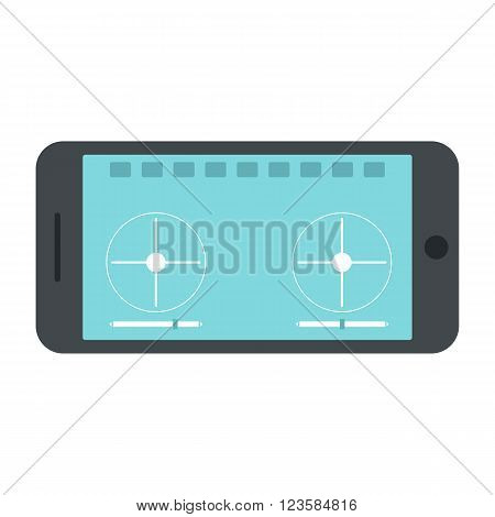 Drone vector icon in flat style white background