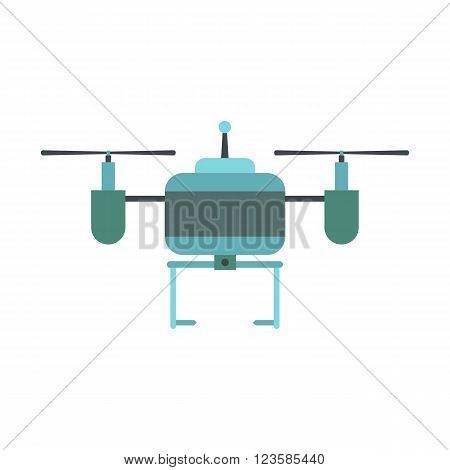 Drone vector icon in flat style white background