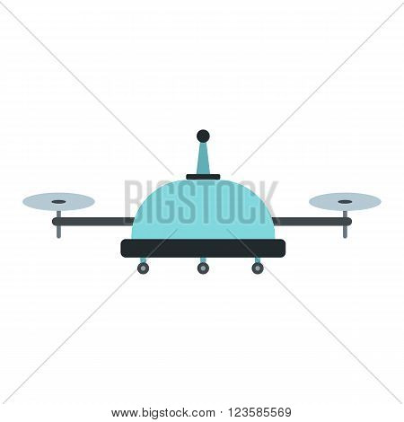 Drone vector icon in flat style white background