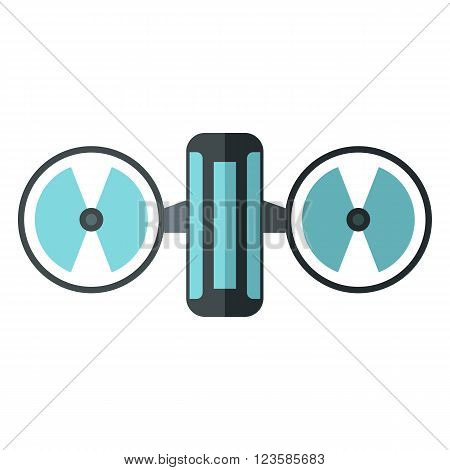 Drone vector icon in flat style white background