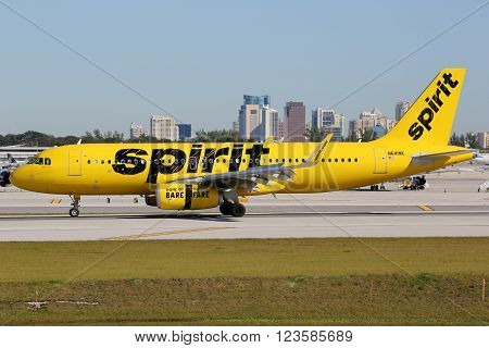 Spirit Airlines Airbus A320 Airplane Fort Lauderdale Airport