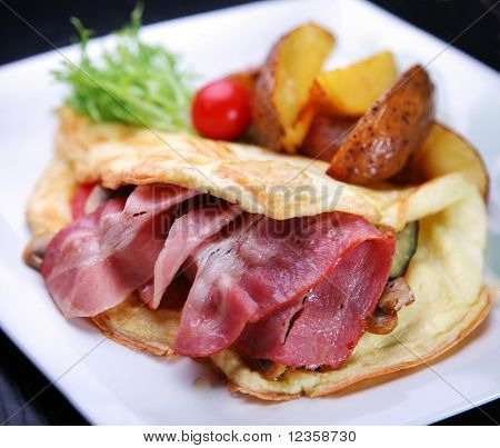 Omelette con pancetta