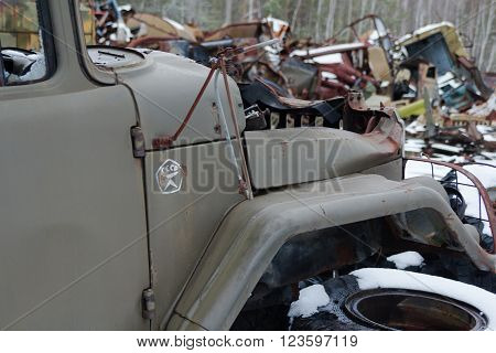 abandoned radioactive vehicles took part in the liquidation of Chernobyl disaster