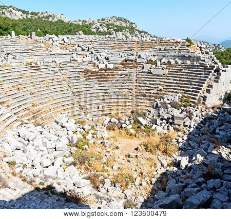The Old  Temple And Theatre In Termessos Antalya Turkey Asia Sky And Ruins