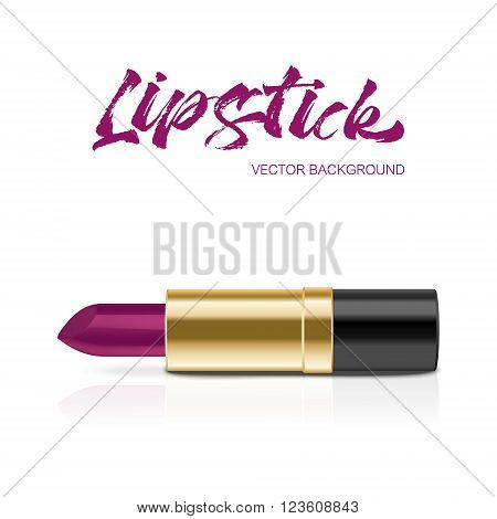 Background with red lipstic. Vector EPS10 illustration.