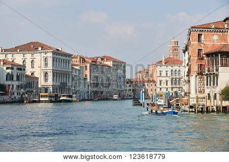 Venice Italy - Febuary 19 2016: Venice a city in northeastern italy. It is famous for the beauty of its settings archtecture and artwork. A part of Venice is resignated as a World Heritage site.