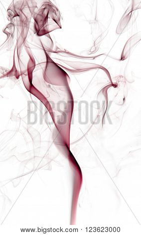Red insence smoke on white background graphic resource.
