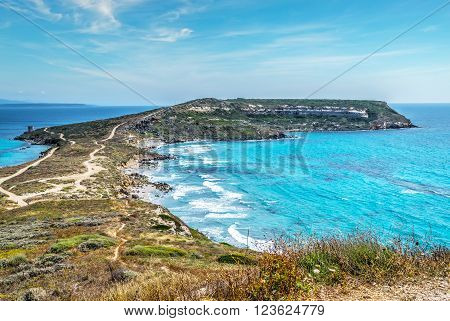 San Marco cape on a clear summer day Sardinia