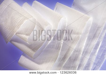 White Toilet Paper In Closeup