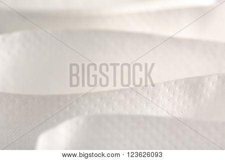 White Toilet Paper In Closeup