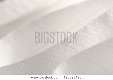 White Toilet Paper In Closeup
